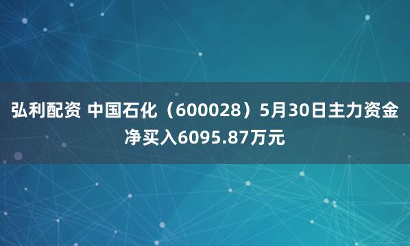 弘利配资 中国石化（600028）5月30日主力资金净买入6095.87万元